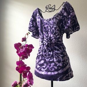 Purple Peace Sign Scoop Neck Top